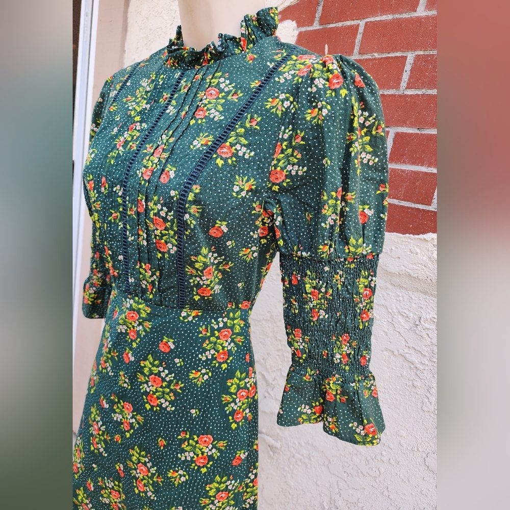 Laura Ashley Green Floral Mini Dress - Picture 10 of 16